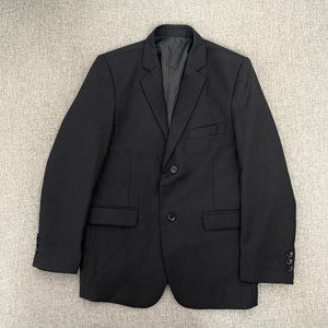 Tazio Boys Black Blazer‎ 2 Button Notch Label Tetron Silk & Polyester Size 10